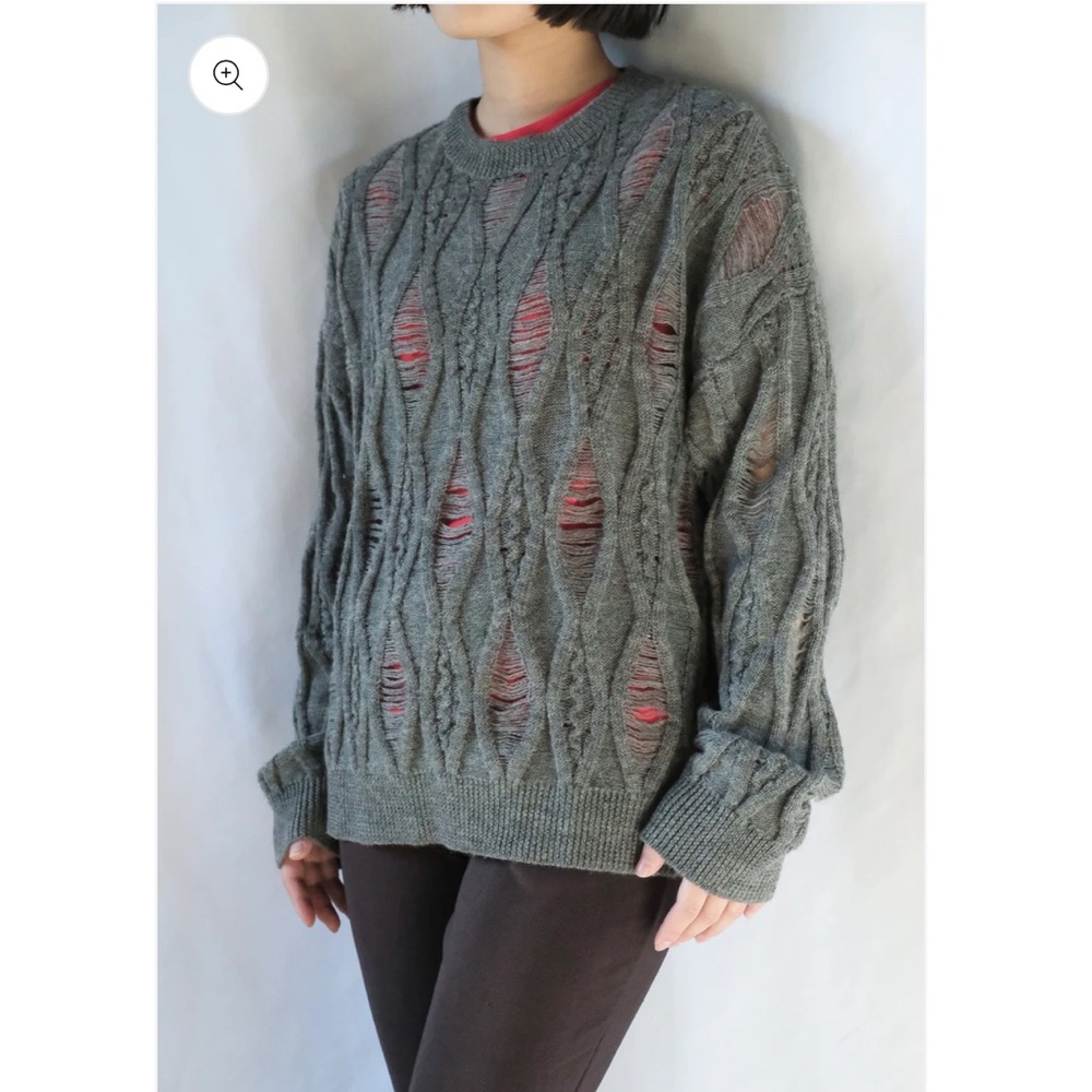 Maryam Nassir Zadeh Gray Wool Knit Sweater